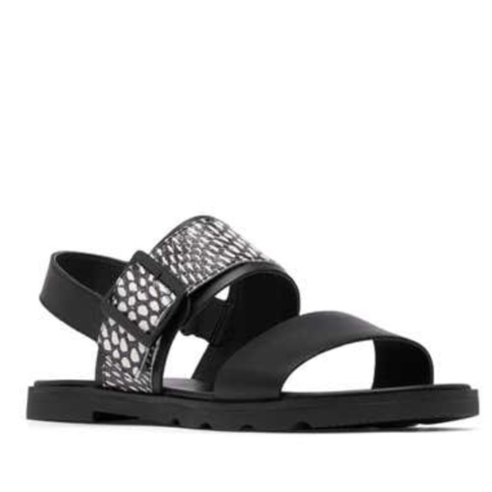 SOREL Ella III black & white slingback sandals NEW 10
